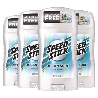 Speed Stick 男士除臭剂，Ocean Surf - 3 盎司（约85.05克），4 包