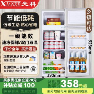 先科 速冻保鲜双门冰箱小型一级能效轻音节能家用出租屋立式冷柜保鲜电冰箱 168型号双门/一级能效/速冻保鲜