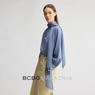 BCBGMAXAZRIA 轻奢高级褶饰飘带领设计感衬衫26春夏新品