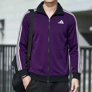 adidas 春秋款立领男装上衣夹克户外训练健身跑步休闲时尚舒适运动外套