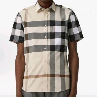 BURBERRY 男式经典格纹潮流时尚衬衫