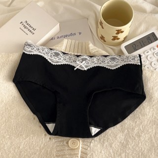 内裤女生纯棉2025新款蕾丝中腰女士三角裤纯欲少女不夹臀女生短裤