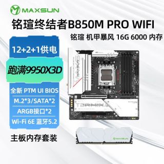 百亿补贴：铭瑄 终结者B850M PRO WIFI主板搭机甲暴风DDR5 16G 6000 镁光内存