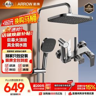 箭牌 淋浴花洒套装K110喷头增压花洒手持顶喷花洒全套AE34111MGGW-P3