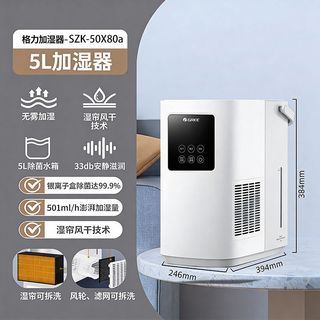 格力 无雾加湿器 智能纯净式除菌 5L大容量
