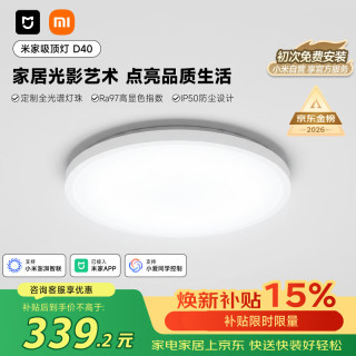 米家 吸顶灯 D40 圆形卧室灯简约书房餐厅灯 小爱智能语音控制 45W