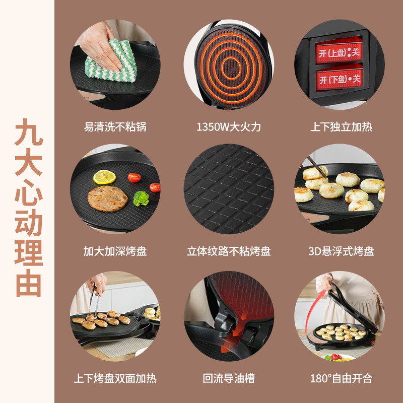 喜传天下 双面加热加深加大 电饼铛