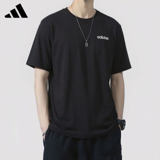 百亿补贴：adidas 纯棉运动T恤男士夏季透气吸汗圆领休闲短袖上衣男