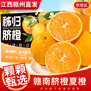 京地达 橙子赣南脐橙夏橙 净重9斤单果200g+