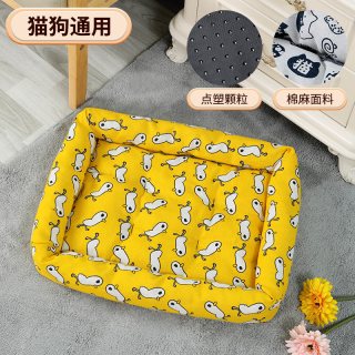 无品牌 狗窝四季通用宠物窝小型大型犬猫窝垫金毛狗狗用品可拆洗方形蓝色