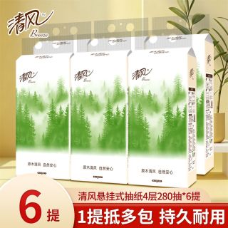 百亿补贴：清风 悬挂式抽纸 280抽6包