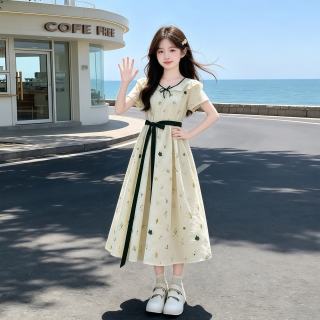乐班比 女童连衣裙夏季2026新款儿童洋气小清新裙子女