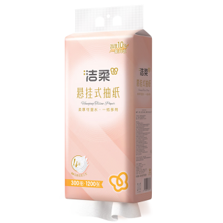 洁柔 抽纸悬挂式挂抽4层300抽*6提面巾纸