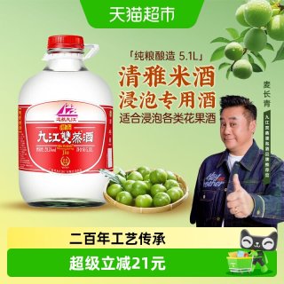 九江双蒸 浸泡白酒29.5度低度酒水浸泡酒5.1L自酿青梅果浸泡用酒