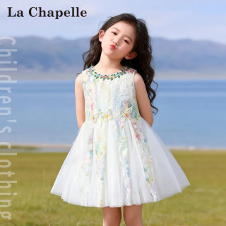 拉夏贝尔 LachapelleLaChapelle女童夏装公主裙连衣裙泡泡裙凸凸裙2026新款