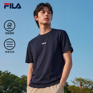 FILA 凉感透气 男士短袖T恤 传奇蓝-NV