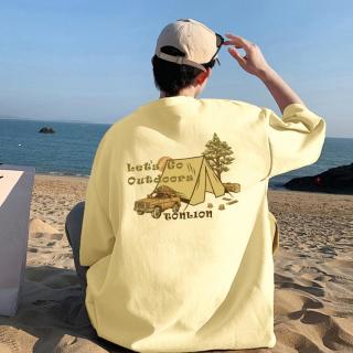 唐狮 2026春夏款男式T恤220g纯棉短袖T恤后背印花时尚百搭
