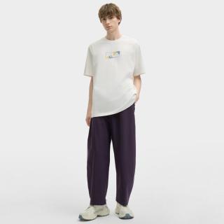 FILA 男装男式休闲裤 茧型设计时尚户外宽松直口梭织长裤