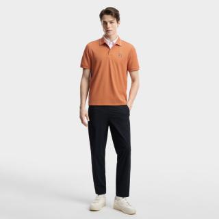 FILA 男装男式运动Polo衫男休闲舒适日常通勤针织短袖上衣
