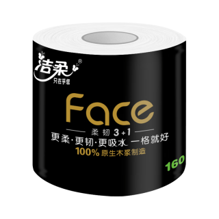 洁柔 黑Face系列 有芯卷纸 4层*160g*24卷