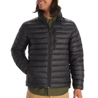 Marmot 男式 Highlander 夹克保暖冬季外套透气轻便可折叠户外夹克防风, 黑色