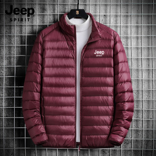 JEEP SPIRIT 男士轻薄羽绒服 短款时尚无缝白鸭绒外套
