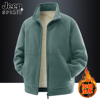 JEEP SPIRIT JEEPSPIRIT JEEP吉普 男士摇粒绒立领抓绒衣秋冬季加绒加厚外套