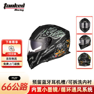 Tanked Racing T127 摩托车头盔 66公路款 亚黑色 L码
