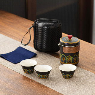 简尚恩 便携式功夫茶具 1壶3杯+收纳包