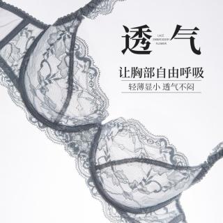 Eve's Temptation 性感超薄蕾丝大胸显现小有钢圈调整型内衣女文胸胸罩