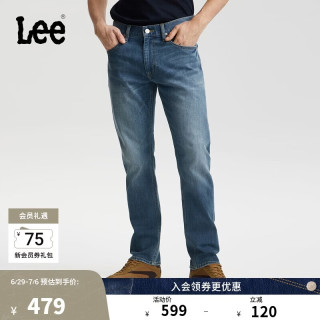 Lee 26春夏标准中腰726直筒牛仔裤男 中蓝色 31