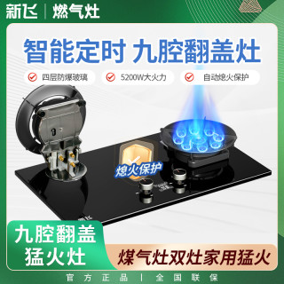 新飞 家用魔碟灶升级九腔猛火煤气灶天然灶台嵌炉具燃气灶