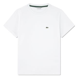 LACOSTE 男士有机棉针织T恤 法式运动休闲上衣 经典百搭短袖 白色
