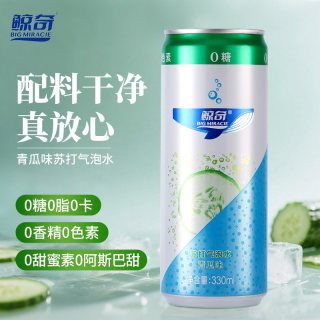 鲸奇 苏打气泡水原味青柠椰子青瓜 330ml*24罐