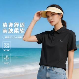 WHOLE EARTH 夏季女Polo衫翻领运动t恤户外商务休闲上衣男