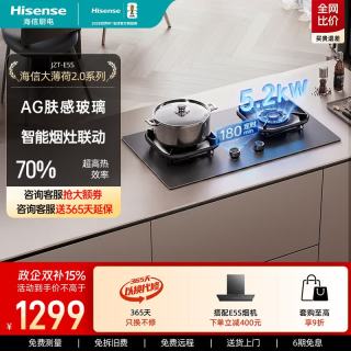 海信 燃气灶家用天然气双边定时煤气灶台嵌两用5.2KW双灶70%热效率猛火可调节