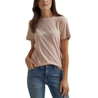 Wrangler 女式 时尚复古西部短袖T恤 圆领短袖 Peach Whip Heather