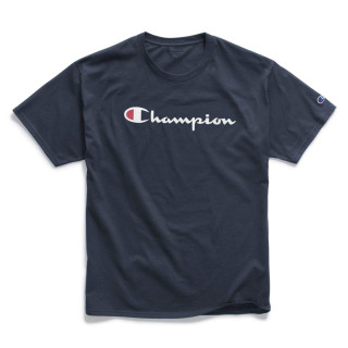 Champion 男式 时尚T恤 T恤,经典图案T恤,舒适柔软男士T恤,字体logo(常规或加大加高款) 圆领 短袖