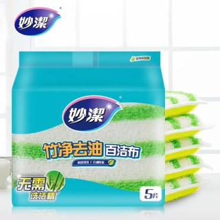 妙潔 竹净易去油抹布 5片