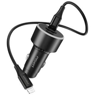 品胜 60W快充 一拖三点烟器车载充电器+Lightning数据线套装