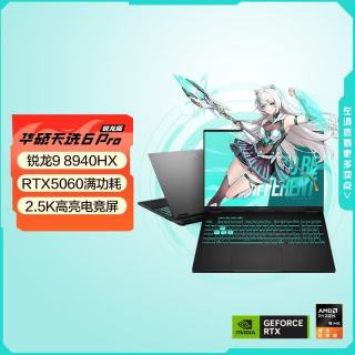 华硕 天选6 Pro 九代锐龙版 8940HX 16英寸 游戏本 日蚀灰（锐龙9 8940HX、RTX5060、16GB、1TB、2560*1600、165Hz、天选6 Pro）
