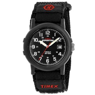 TIMEX 男士运动手表 黑色圆形 石英 尼龙表带 防水