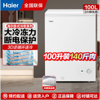 海尔 冰柜无需除霜深冷速冻单温家用小冷柜 BC/BD-100GHZT