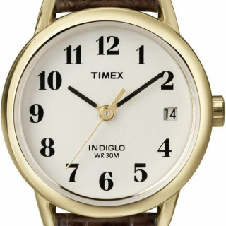TIMEX 女式石英手表 EASY 阅读器日期表盘 皮革表带