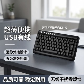 双飞燕X 双飞燕旗舰店KL-5超薄笔记本外接小键盘迷你外置便携USB有线办公