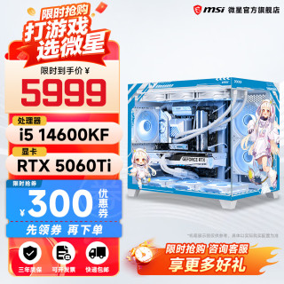 微星 电竞游戏性能 组装电脑主机+RTX5060显卡+i5 14600KF处理器+U5 225F