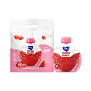 蒙牛 纯甄吸吸酸奶 草莓果粒 100g*10袋