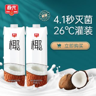 春光 一口鲜气 椰汁植物蛋白饮料 1L*2瓶