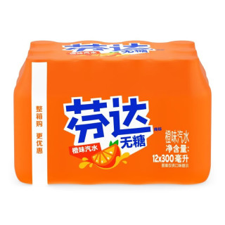 可口可乐 无糖芬达橙味饮料雪碧汽水 300ml*12