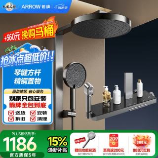 箭牌 AE34225G 全铜钢琴键淋浴花洒套装